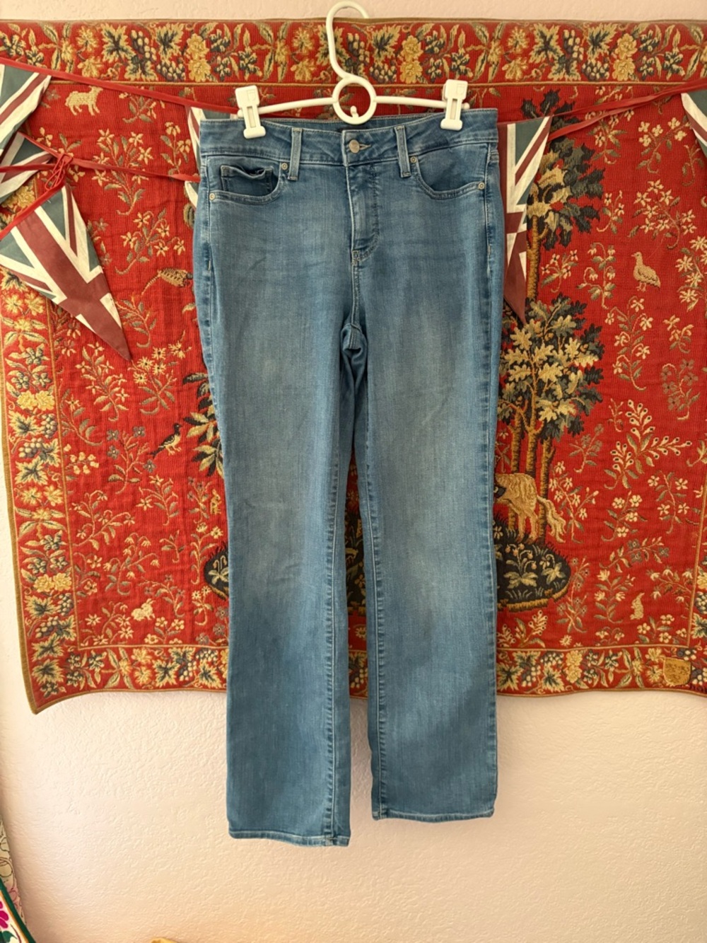 NYDJ Women's Straight-Leg Jeans in Medium Blue Wash